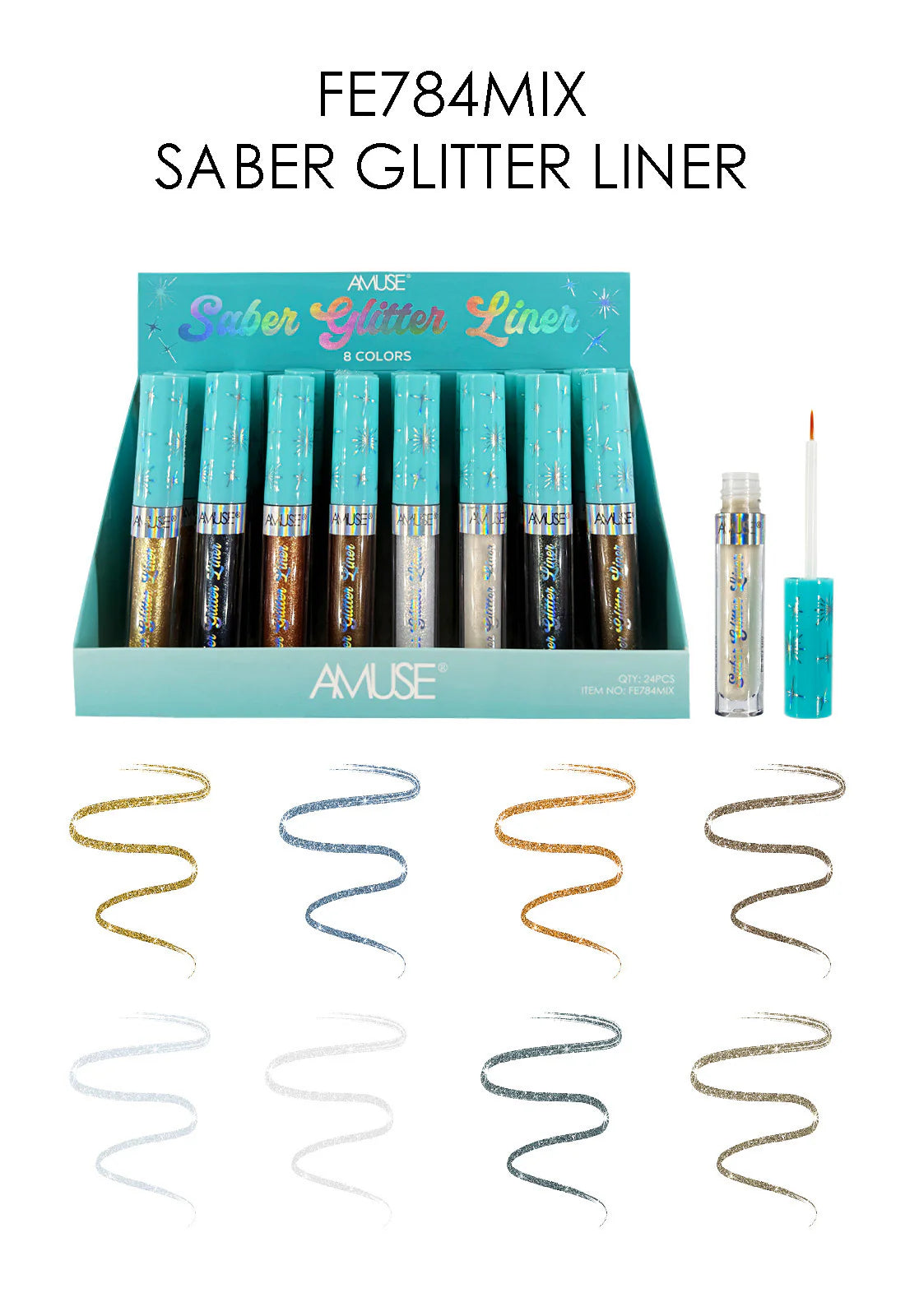 ✨ Amuse Saber Glitter Liner – 8 Colors ✨