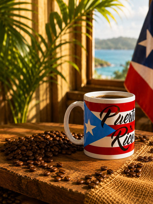 Puerto Rico Flag Coffee Mug | 11 oz Ceramic Coffee Cup