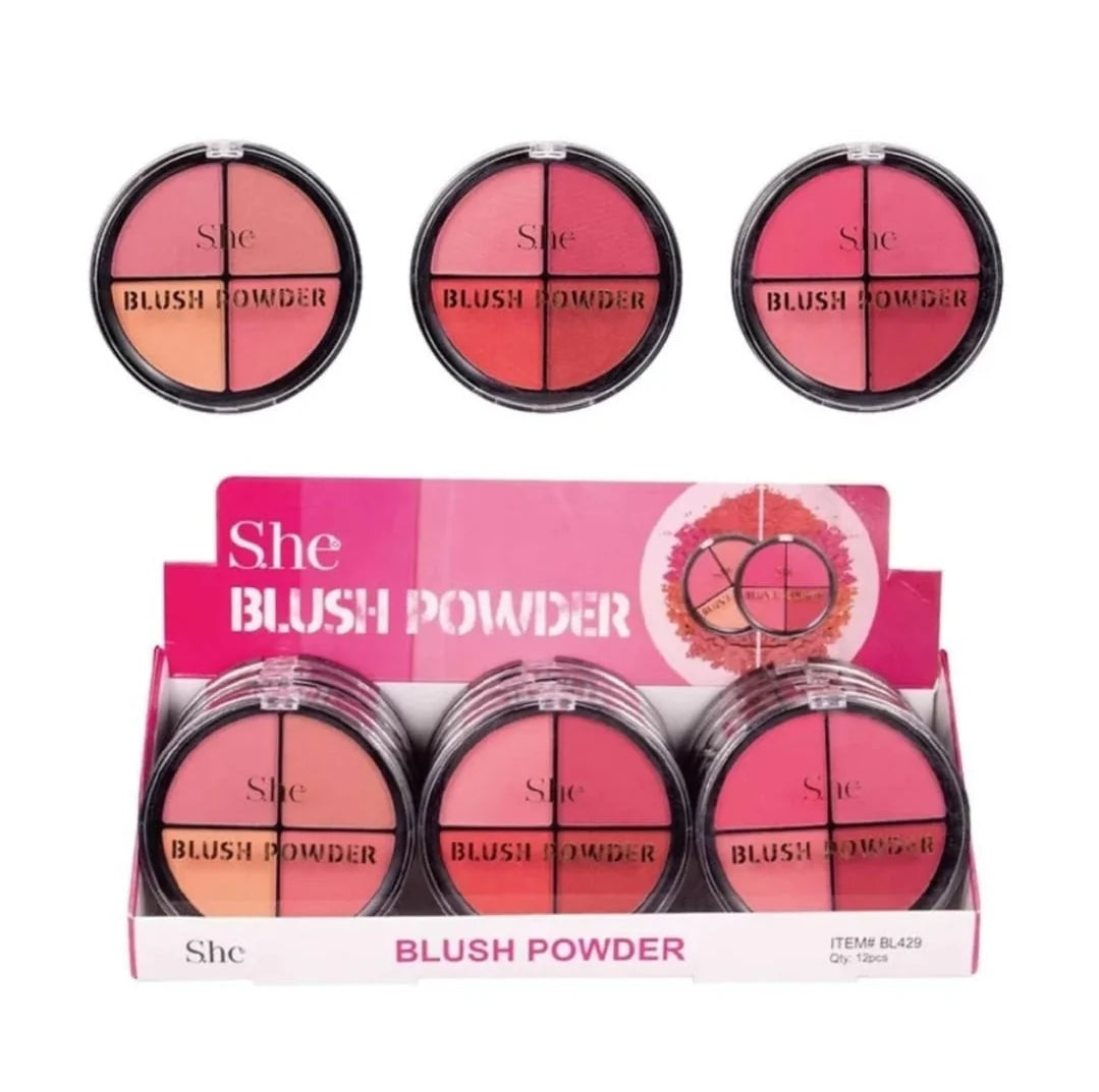 Paleta de Rubor S.he Makeup #BL429 – 4 Tonos de Blush en Polvo
